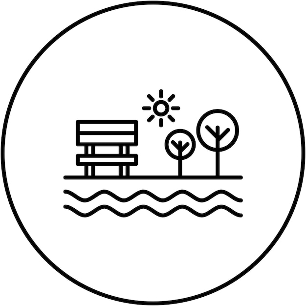 La imagen vectorial del icono del lago se puede usar para Dubai