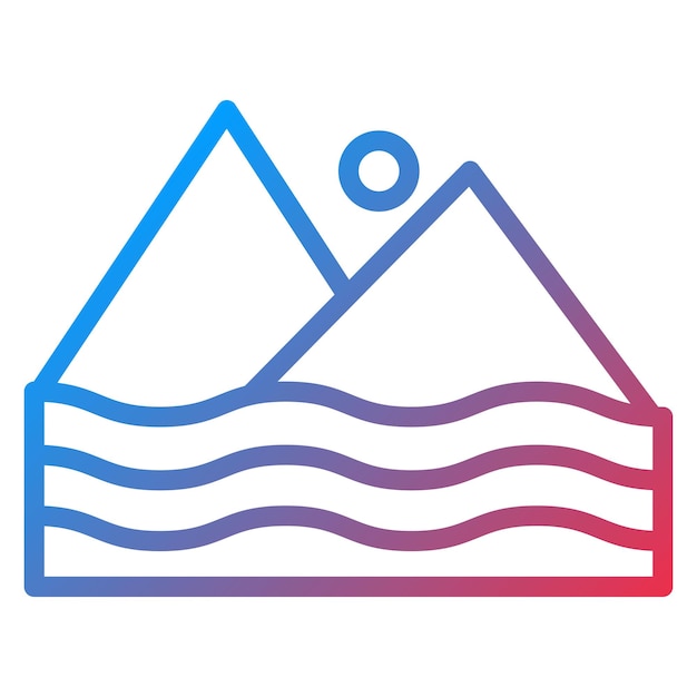 La imagen vectorial del icono del lago se puede utilizar para la geografía