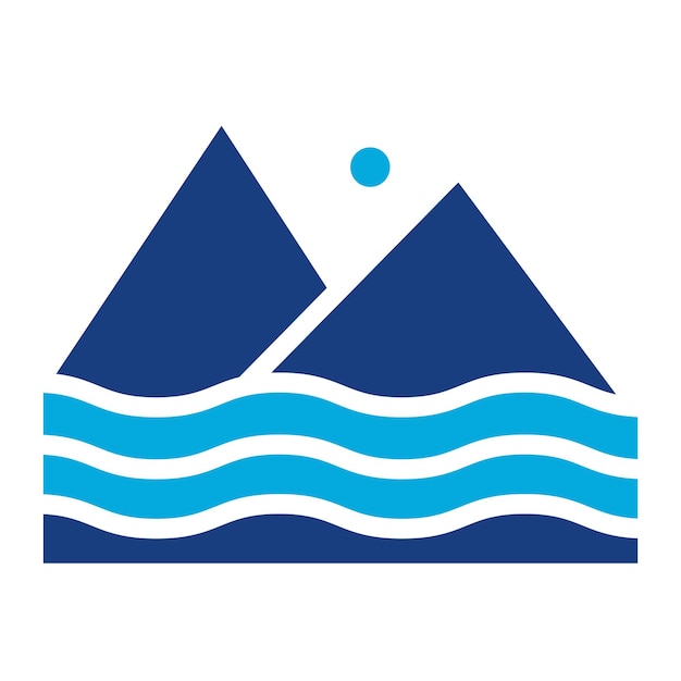 La imagen vectorial del icono del lago se puede utilizar para la geografía