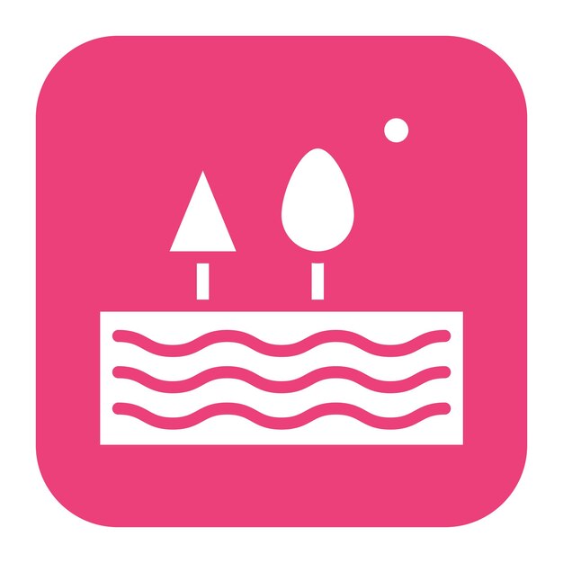 Imagen vectorial del icono de la laguna Se puede usar para Geografía