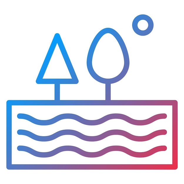 Imagen vectorial del icono de la laguna Se puede usar para Geografía