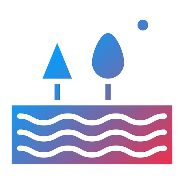 Imagen vectorial del icono de la laguna Se puede usar para Geografía