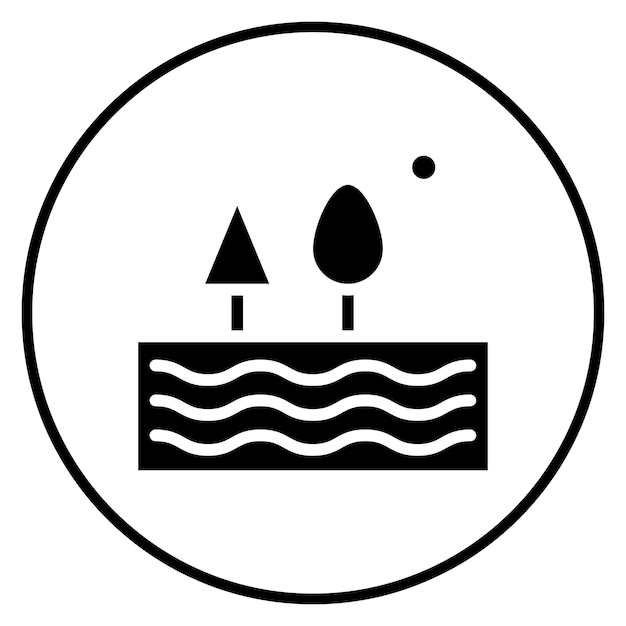 Imagen vectorial del icono de la laguna Se puede usar para Geografía