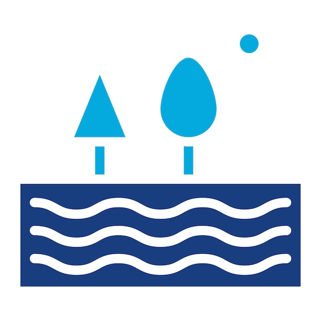 Imagen vectorial del icono de la laguna Se puede usar para Geografía