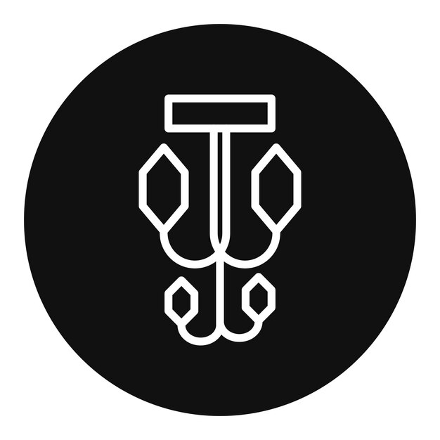 Imagen vectorial del icono de la lámpara de araña Se puede usar para Retro