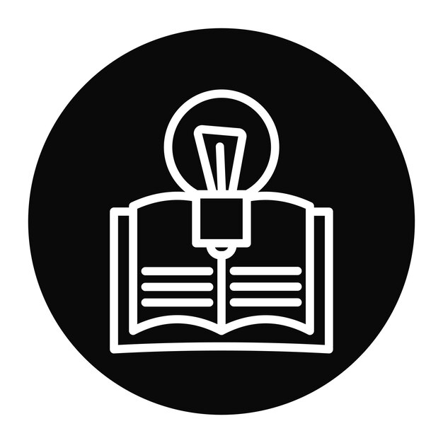 Imagen vectorial del icono de la lámpara del libro Se puede utilizar para la iluminación