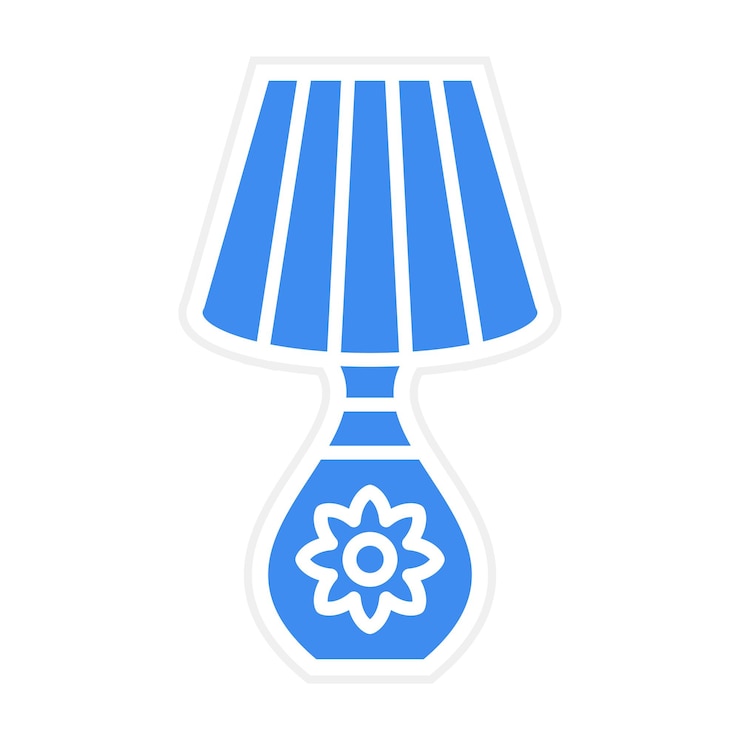 Vector imagen vectorial del icono de la lámpara de la tabla se puede utilizar para la biblioteca