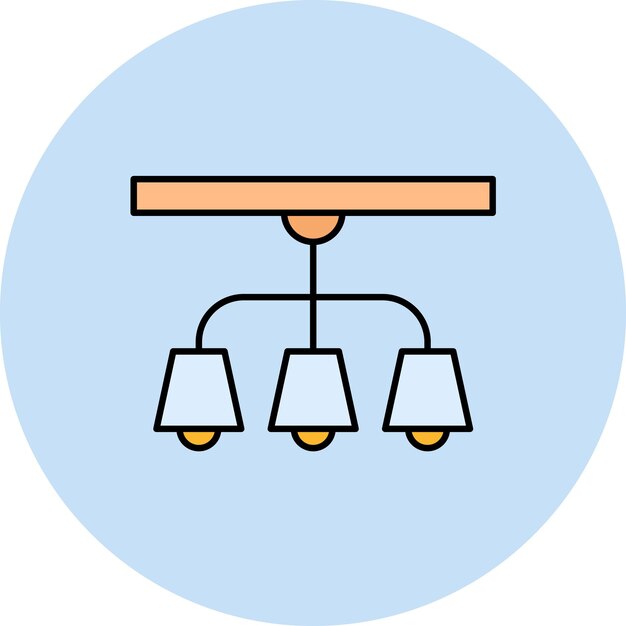 Imagen vectorial del icono de la lámpara de techo Se puede utilizar para interiores