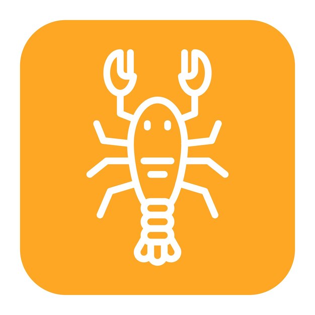 Imagen vectorial del icono de la langosta Se puede utilizar para pescado y mariscos