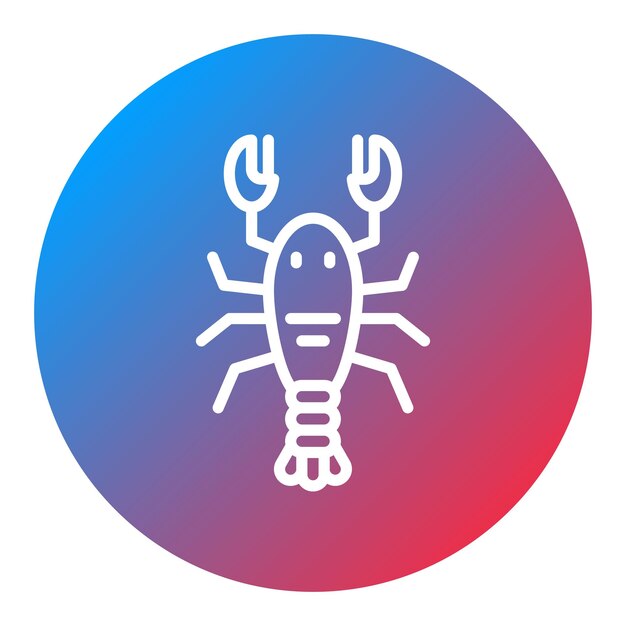 Imagen vectorial del icono de la langosta Se puede utilizar para pescado y mariscos