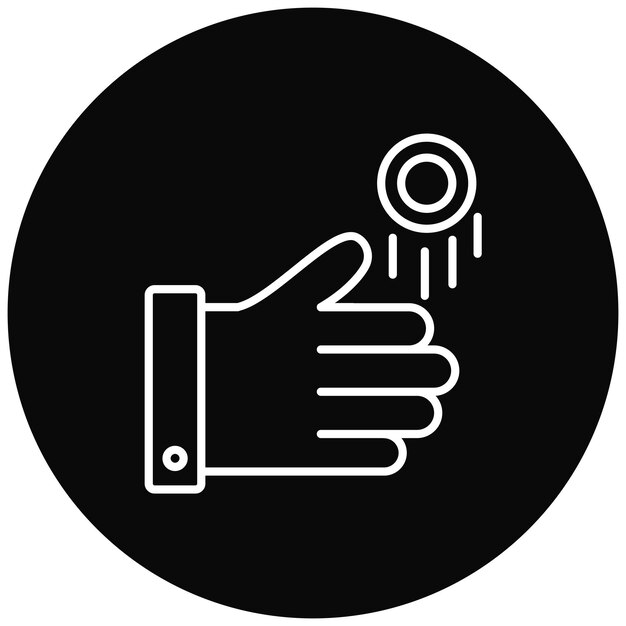 Imagen vectorial del icono del lanzamiento de la moneda Se puede usar para el fútbol