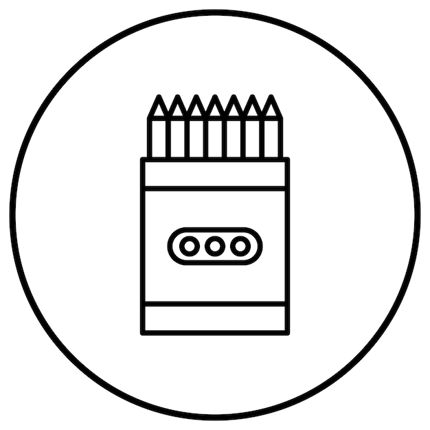 Imagen vectorial de icono de lápiz y lápiz de colores Se puede utilizar para papelería de oficina