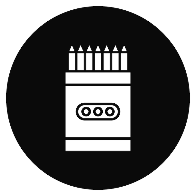Imagen vectorial de icono de lápiz y lápiz de colores Se puede utilizar para papelería de oficina