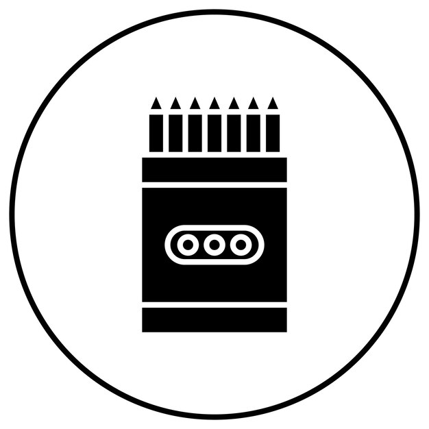 Imagen vectorial de icono de lápiz y lápiz de colores Se puede utilizar para papelería de oficina