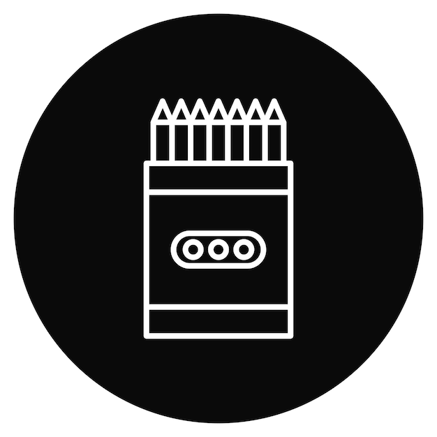 Imagen vectorial de icono de lápiz y lápiz de colores Se puede utilizar para papelería de oficina