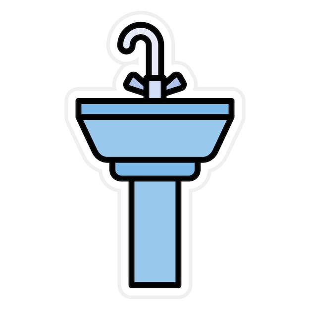 Imagen vectorial del icono del lavabo para el cabello Se puede usar para la peluquería
