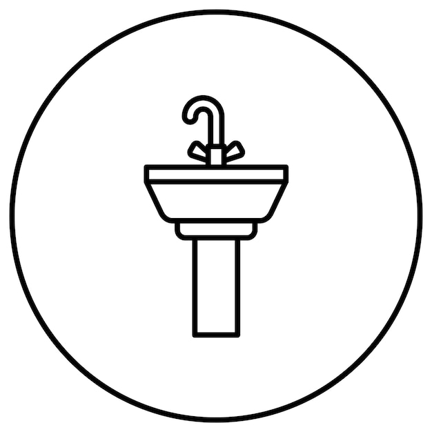 Imagen vectorial del icono del lavabo para el cabello Se puede usar para la peluquería