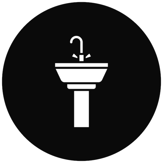 Imagen vectorial del icono del lavabo para el cabello Se puede usar para la peluquería