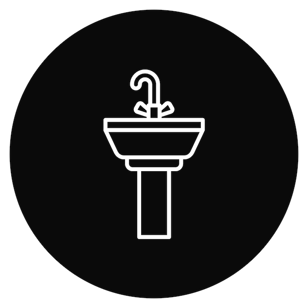 Imagen vectorial del icono del lavabo para el cabello Se puede usar para la peluquería