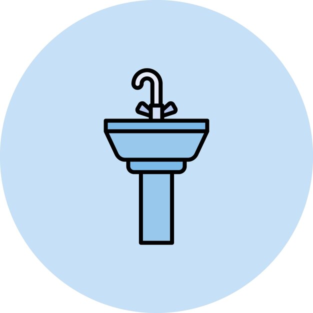 Imagen vectorial del icono del lavabo para el cabello Se puede usar para la peluquería