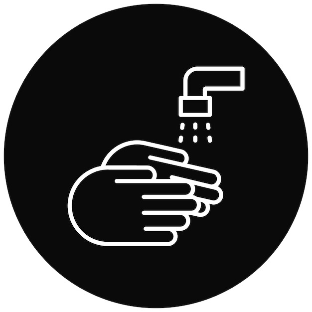 Imagen vectorial del icono de lavado de manos Se puede utilizar para la rutina de higiene