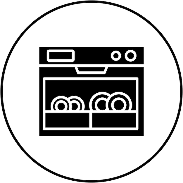 Imagen vectorial del icono de lavado de platos Se puede utilizar para la rutina de higiene