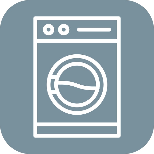 Imagen vectorial del icono de la lavadora Se puede utilizar para las características de la tela