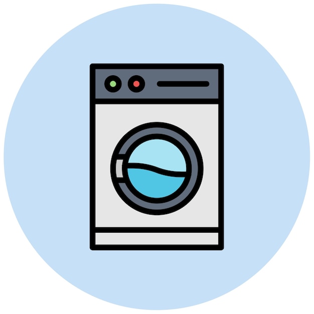 Imagen vectorial del icono de la lavadora Se puede utilizar para las características de la tela