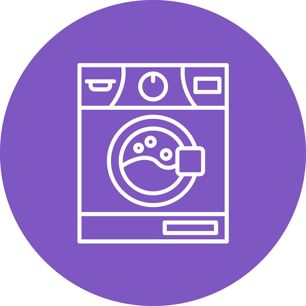 Imagen vectorial del icono de la lavadora Se puede utilizar para la rutina de higiene