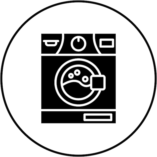 Imagen vectorial del icono de la lavadora Se puede utilizar para la rutina de higiene