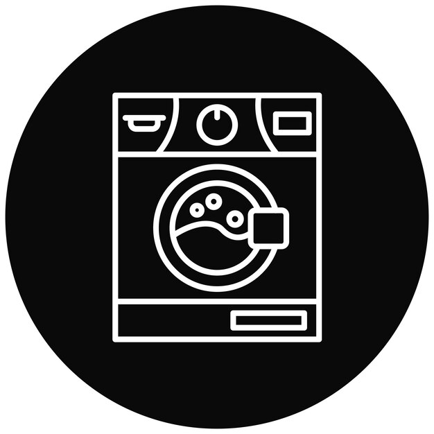 Imagen vectorial del icono de la lavadora Se puede utilizar para la rutina de higiene