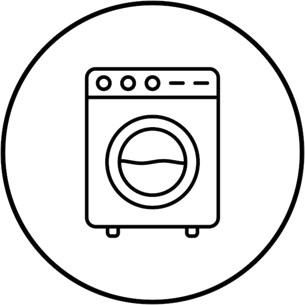 Imagen vectorial del icono de la lavadora Se puede utilizar para los servicios hoteleros