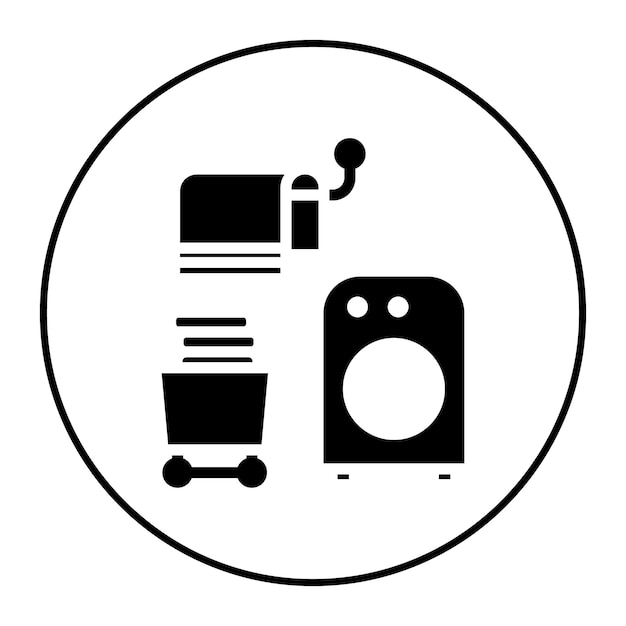 Imagen vectorial del icono de la lavandería Se puede utilizar para la limpieza