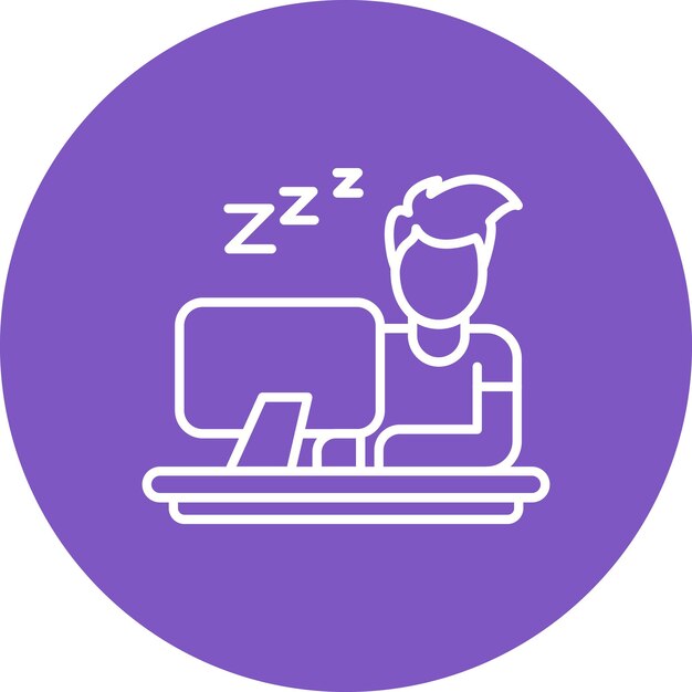 Imagen vectorial del icono de Lazy Work Se puede utilizar para trabajar desde casa