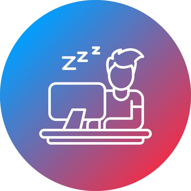 Imagen vectorial del icono de Lazy Work Se puede utilizar para trabajar desde casa