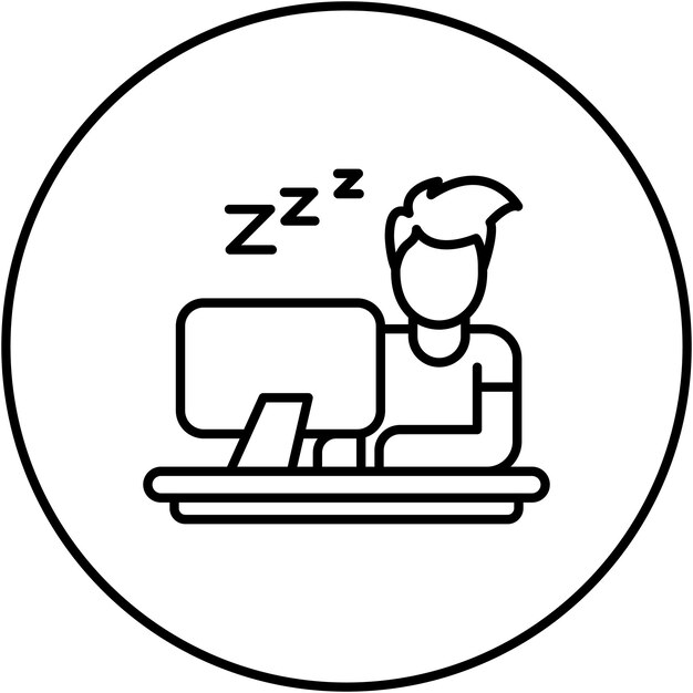Imagen vectorial del icono de Lazy Work Se puede utilizar para trabajar desde casa