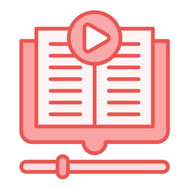 Imagen vectorial del icono de la lección de video Se puede utilizar para la educación en línea