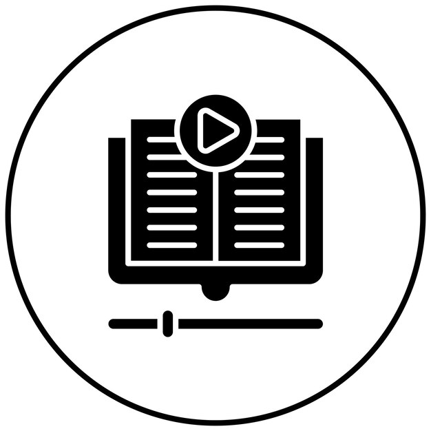 Imagen vectorial del icono de la lección de video Se puede utilizar para la educación en línea