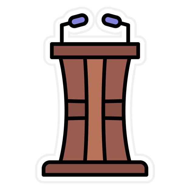 La imagen vectorial del icono de Lectern se puede usar para la diplomacia