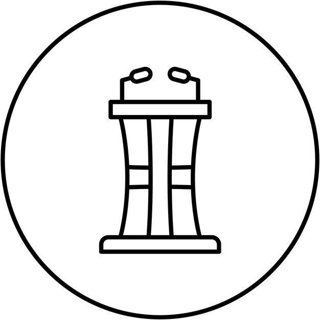 La imagen vectorial del icono de Lectern se puede usar para la diplomacia