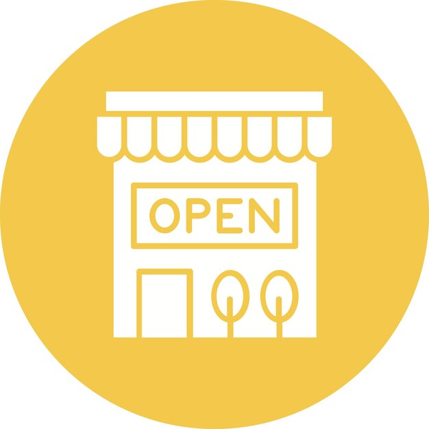Imagen vectorial del icono del letrero de la tienda abierta Se puede utilizar para compras y comercio electrónico