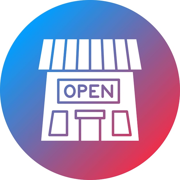 Imagen vectorial del icono del letrero de la tienda abierta Se puede utilizar para negocios y finanzas