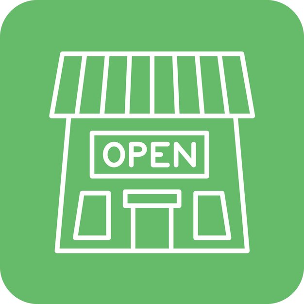 Imagen vectorial del icono del letrero de la tienda abierta Se puede utilizar para negocios y finanzas