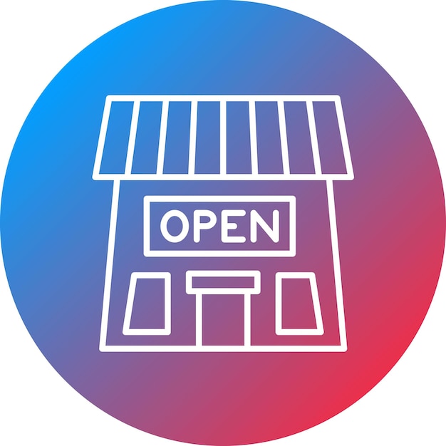 Imagen vectorial del icono del letrero de la tienda abierta Se puede utilizar para negocios y finanzas