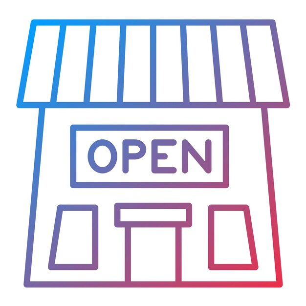 Imagen vectorial del icono del letrero de la tienda abierta Se puede utilizar para negocios y finanzas