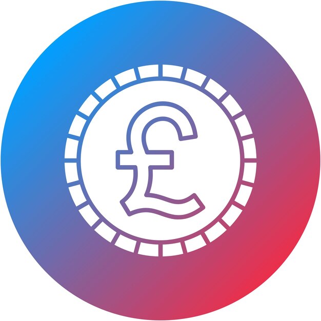 Imagen vectorial del icono de la libra británica se puede utilizar para fintech