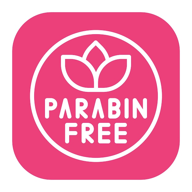 Imagen vectorial de icono libre de parabenos Puede utilizarse para la protección solar
