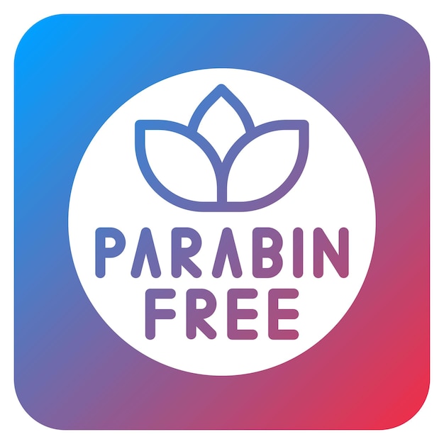 Imagen vectorial de icono libre de parabenos Puede utilizarse para la protección solar