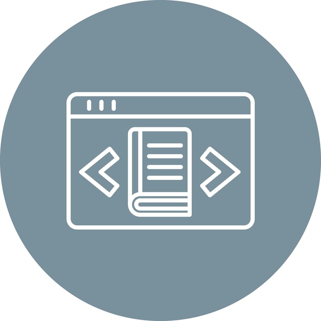 Imagen vectorial del icono de la librería electrónica Se puede utilizar para la educación en línea