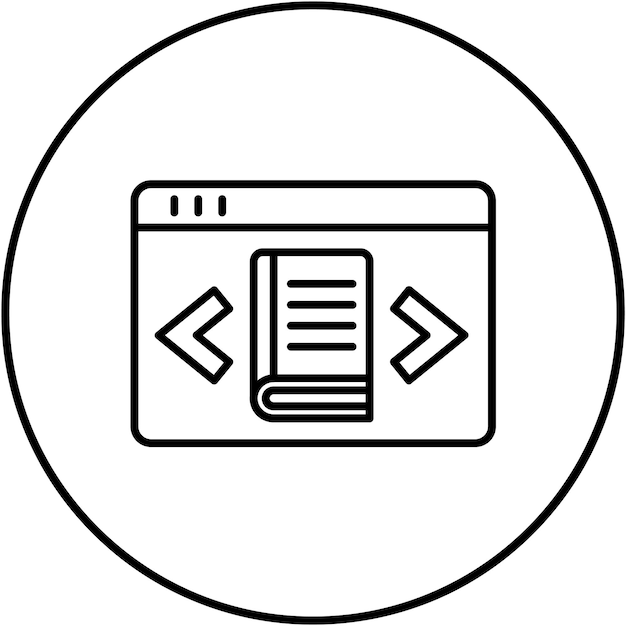 Imagen vectorial del icono de la librería electrónica Se puede utilizar para la educación en línea
